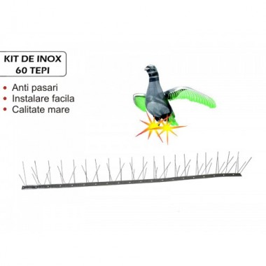 Kit de Inox 60 tepi - Anti pasari (lungime 1 m)