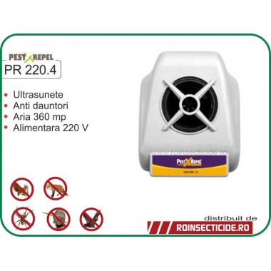 Aparat cu ultrasunete anti-lilieci,anti-gandaci,anti-rozatoare (360mp) - PR 220.4
