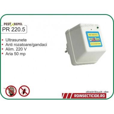 Aparat cu ultrasunete anti-gandaci ,anti-rozatoare (50mp) - PR 220.5