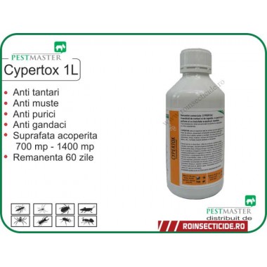 Insecticid anti insecte,anti gandaci,anti purici,anti daunatori Cypertox - 1L