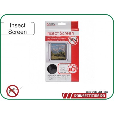 Plasa anti insecte pentru ferestre 100x130 cm - alba/neagra