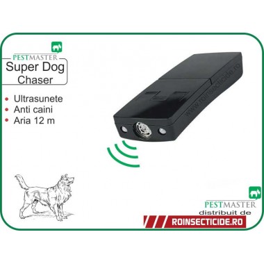 Aparat cu ultrasunete portabil anti caini (12m) - Pestmaster Superdog Chaser